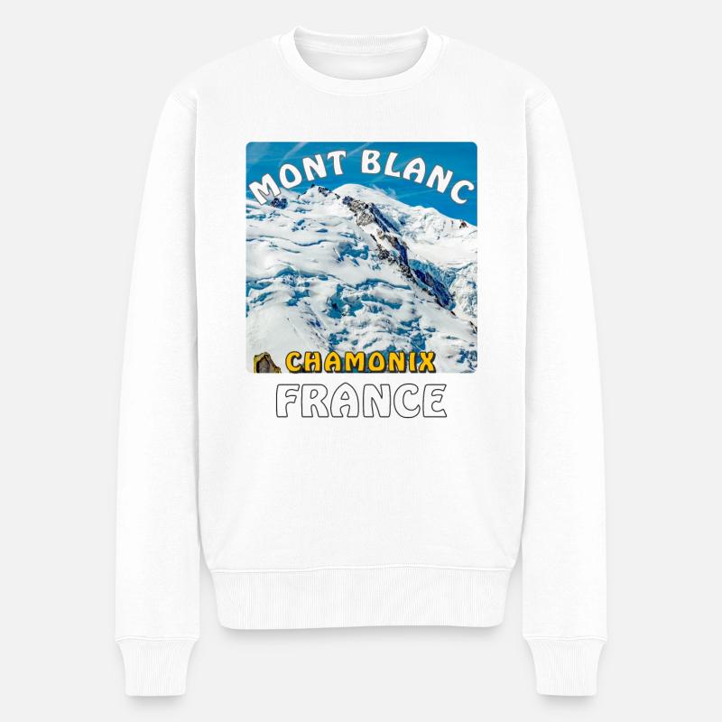 MONT BLANC CHAMONIX FRANCE - Männer Premium Bio Pullover - Weiß