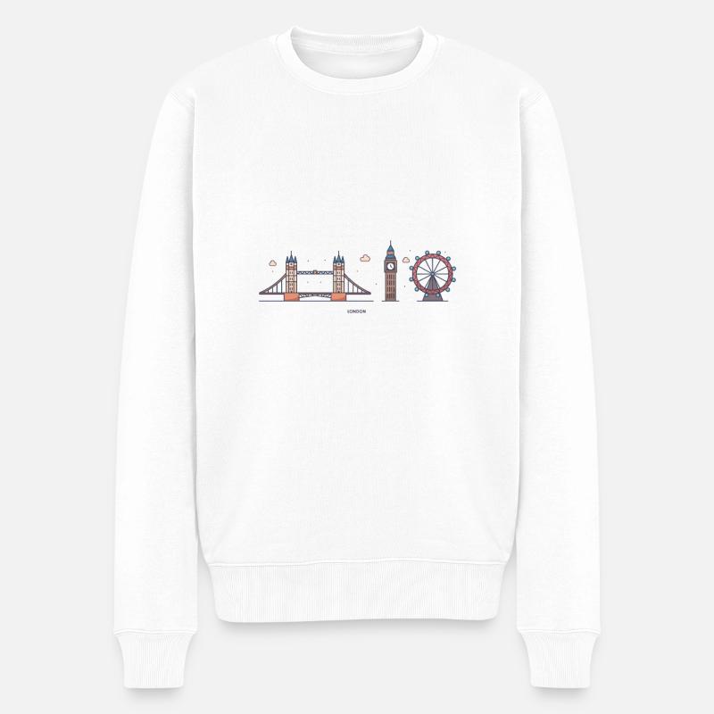 Toits de Londres - Pull Premium bio Homme - blanc