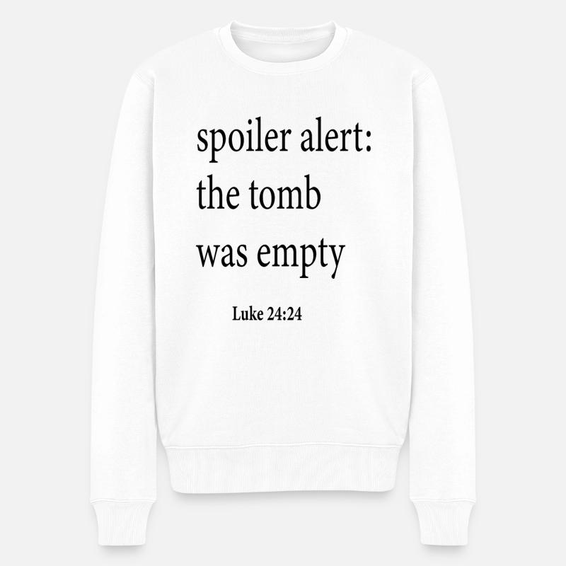 Alerte spoiler La tombe était vide - Pull Premium bio Homme - blanc