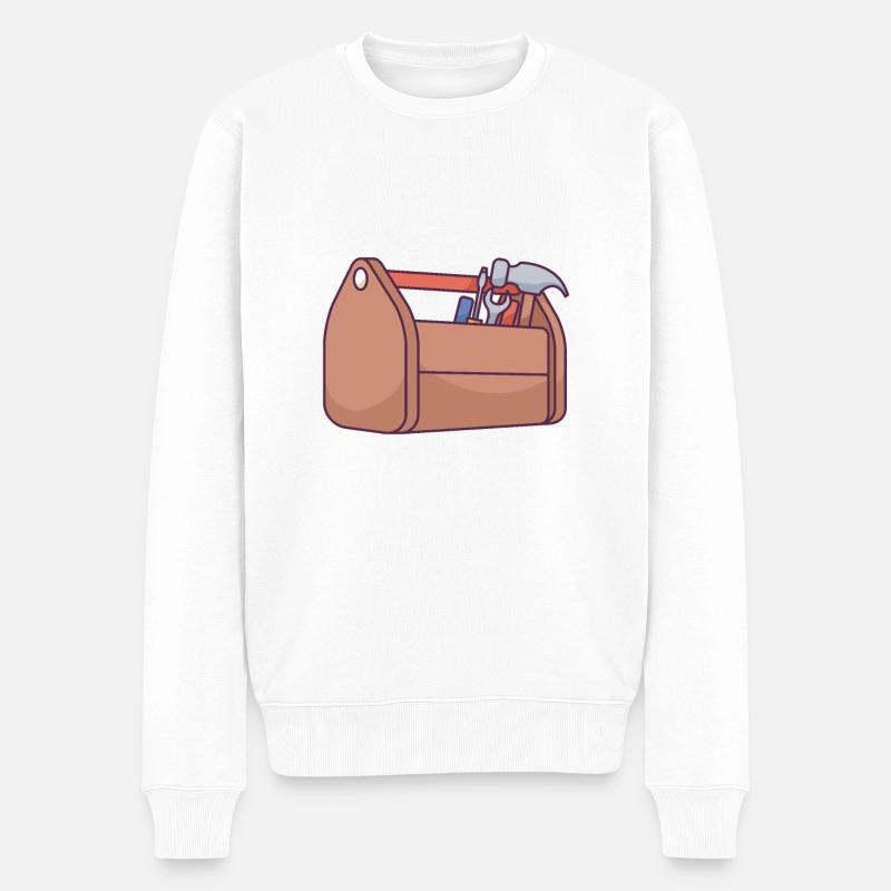 Werkzeugkasten - Männer Premium Bio Pullover - Weiß