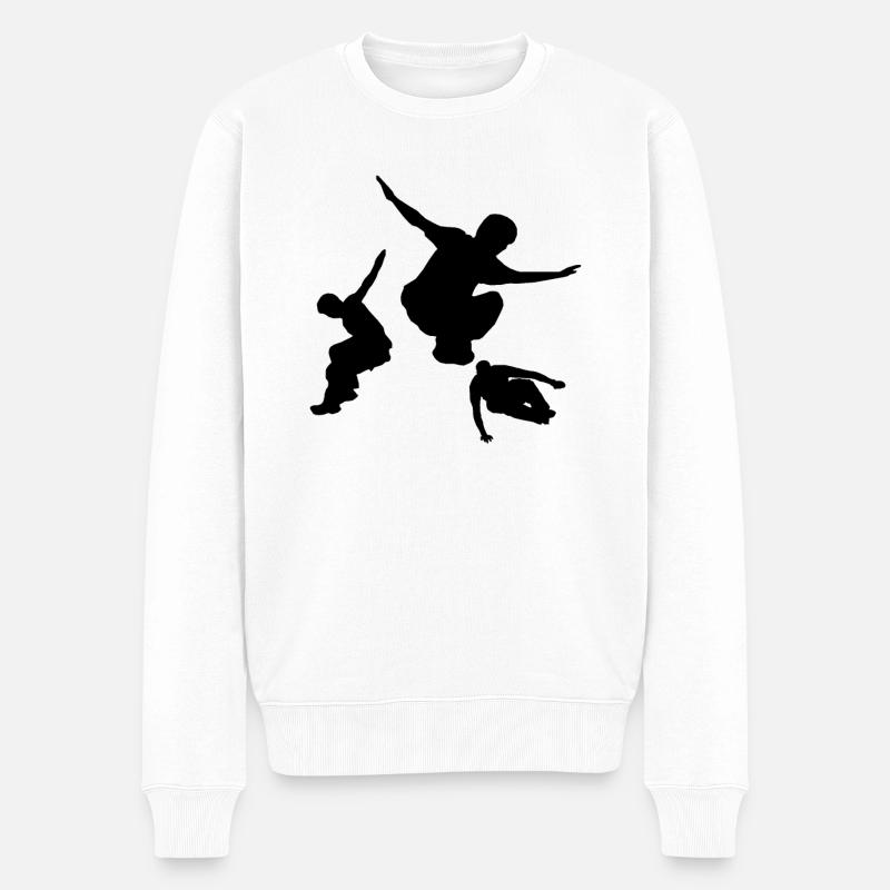 Parkour Freerunner Parcours Backflip - Männer Premium Bio Pullover - Weiß