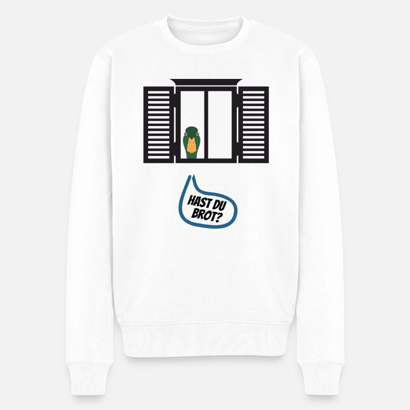 Hast du Brot? - Männer Premium Bio Pullover - Weiß