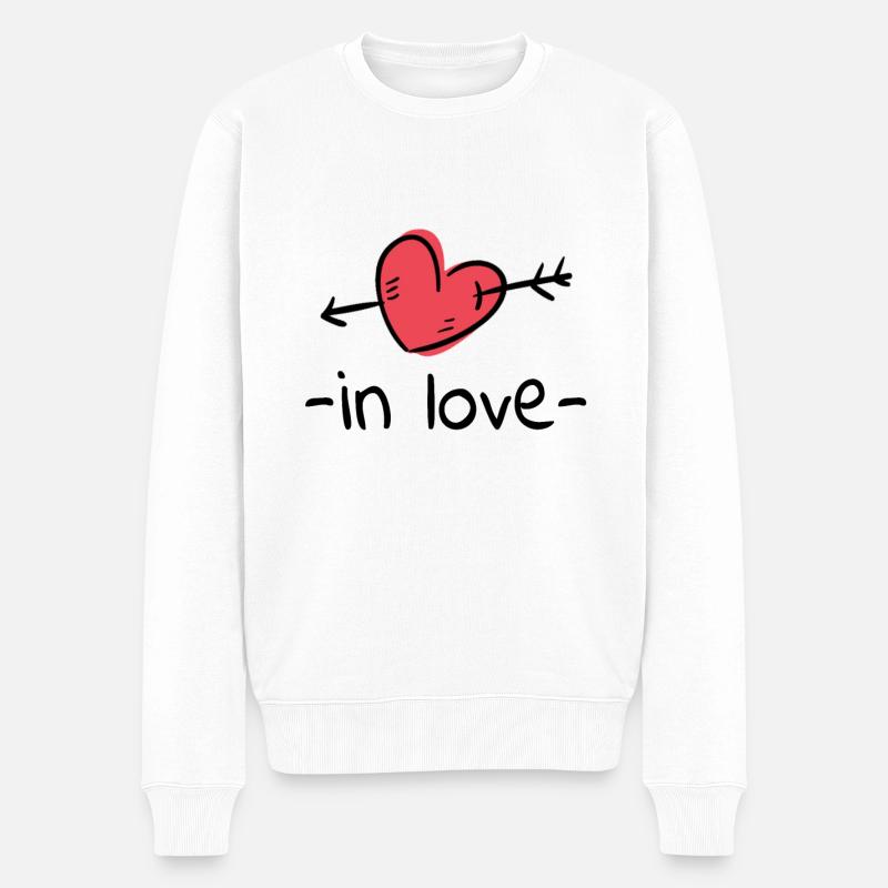 in love - Männer Premium Bio Pullover - Weiß