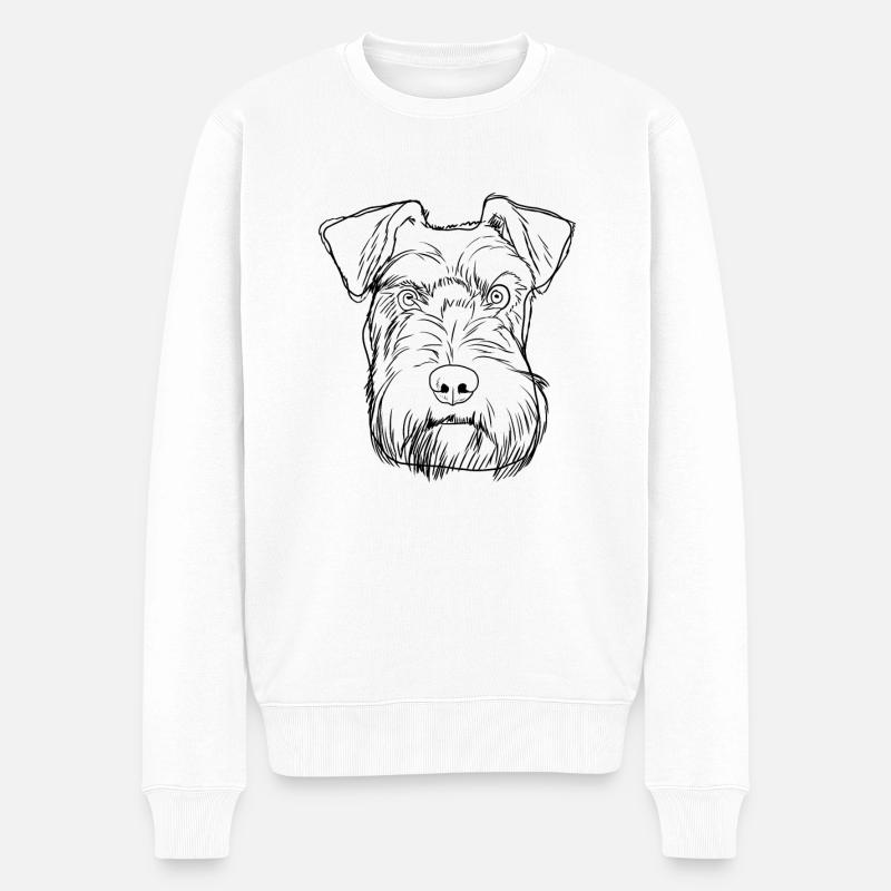 Schnauzer Hund - Männer Premium Bio Pullover - Weiß