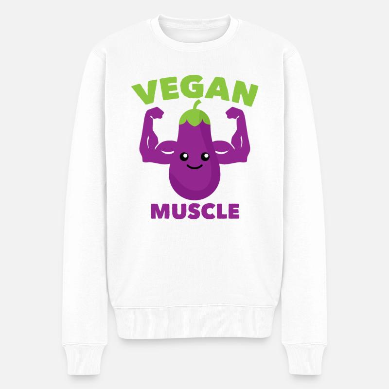 Muscles végétaliens - Pull Premium bio Homme - blanc