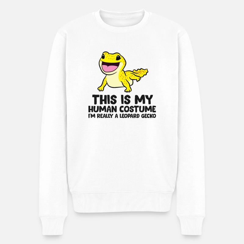 Leopard Gecko Costume I'm Really A Leopard Gecko - Männer Premium Bio Pullover - Weiß