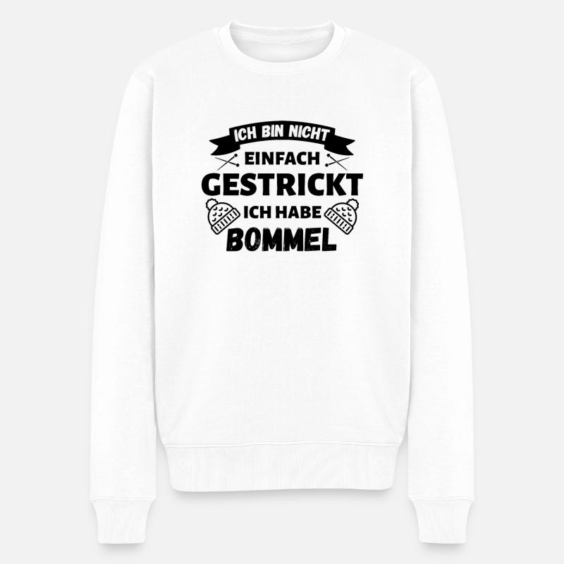 nicht einfach gestrickt ich habe bommel - Männer Premium Bio Pullover - Weiß