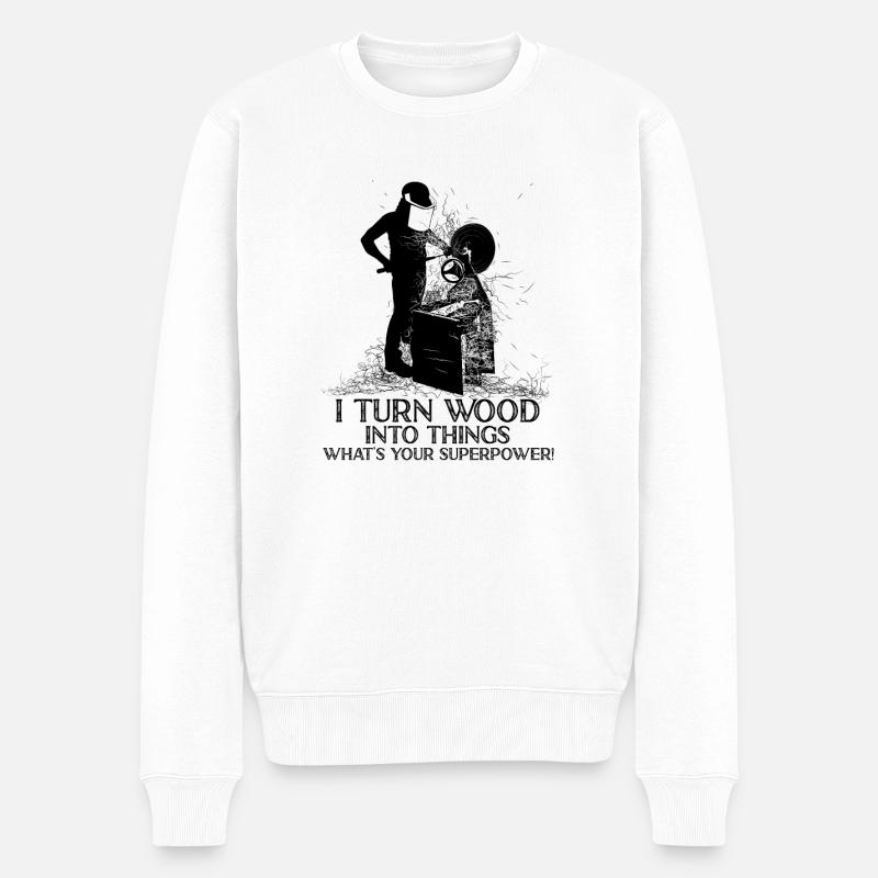 Drechsler Drechseln Drechselbank Drechsel - Männer Premium Bio Pullover - Weiß