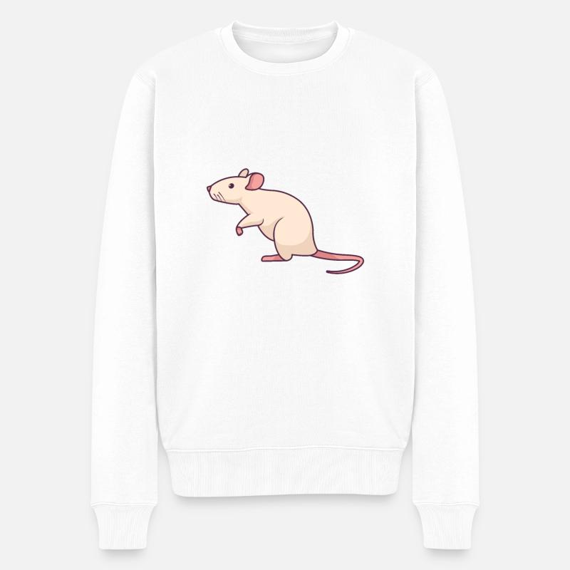 Weiße Ratte Clipart - Männer Premium Bio Pullover - Weiß