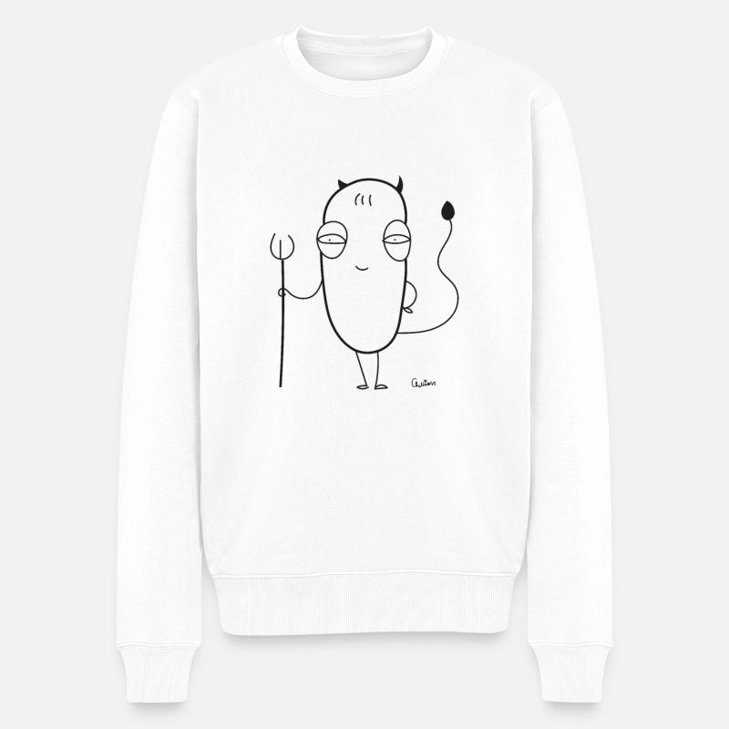Chillions diable - Pull Premium bio Homme - blanc