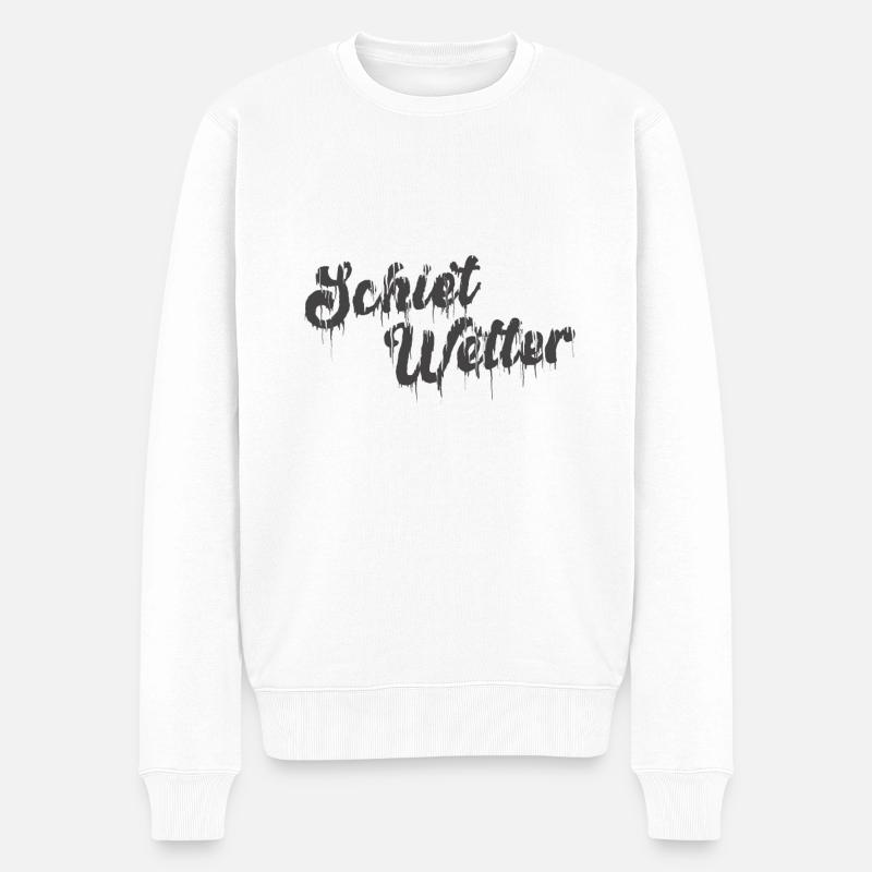 Schietwetter, Regen - Männer Premium Bio Pullover - Weiß
