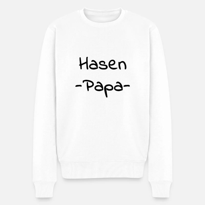 Hasen Papa - Männer Premium Bio Pullover - Weiß