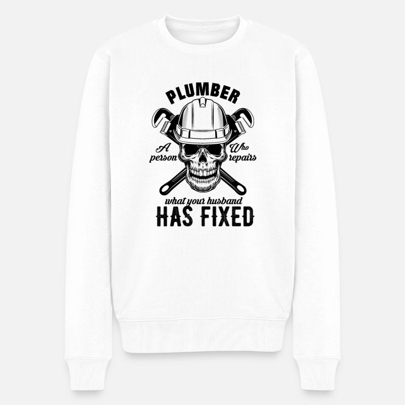 Klempner - Männer Premium Bio Pullover - Weiß