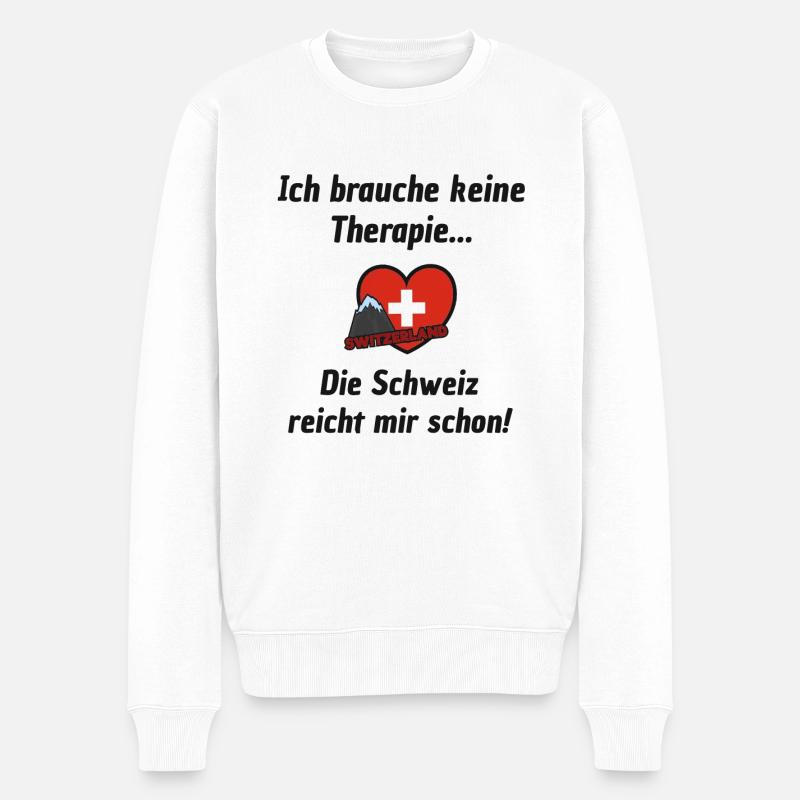 Schweiz - Männer Premium Bio Pullover - Weiß