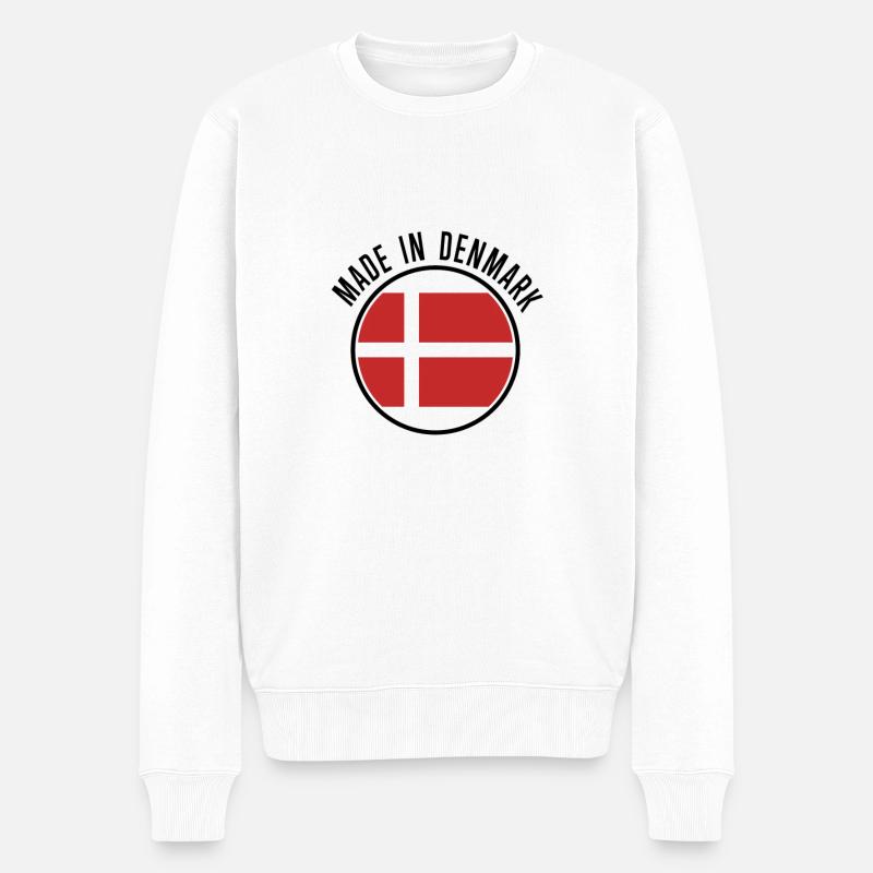 Dänemark - Männer Premium Bio Pullover - Weiß