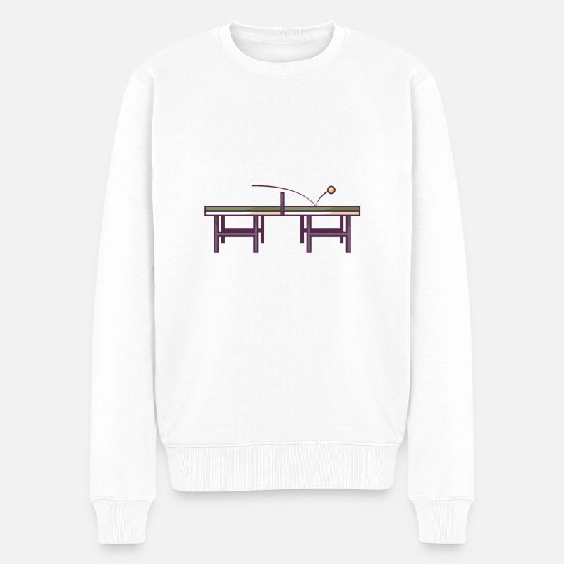 Tischtennisplatte - Männer Premium Bio Pullover - Weiß