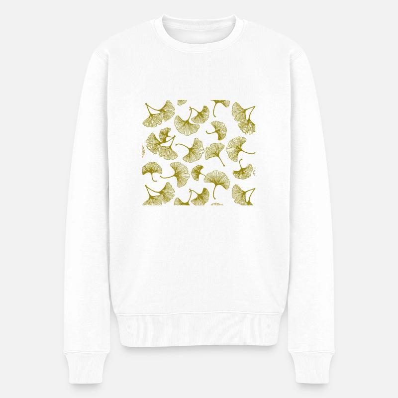 Ginkgo doré - Pull Premium bio Homme - blanc