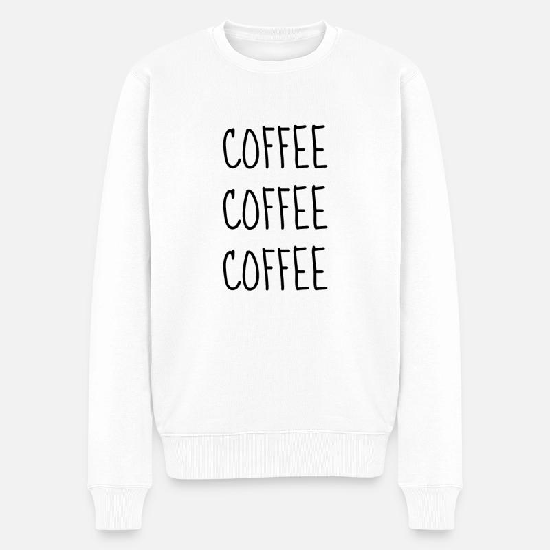 Coffee coffee coffee - Männer Premium Bio Pullover - Weiß