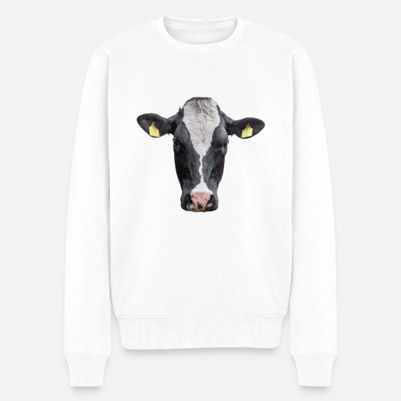 Vache. Vache. - Pull Premium bio Homme - blanc