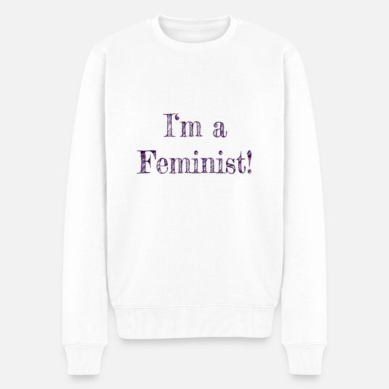 Feminismus - Männer Premium Bio Pullover - Weiß