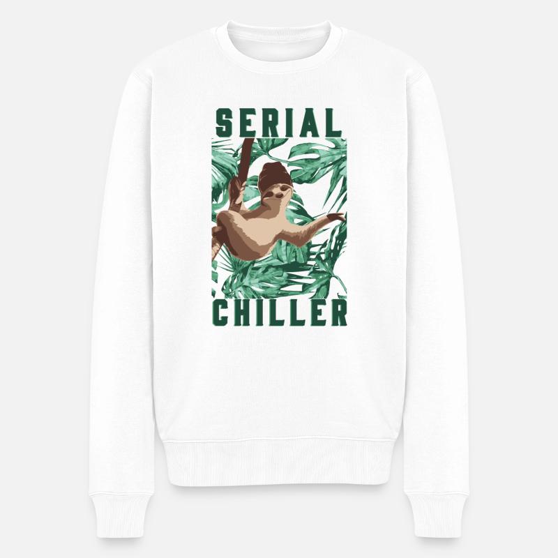 Refroidisseur en série Sloth - Pull Premium bio Homme - blanc
