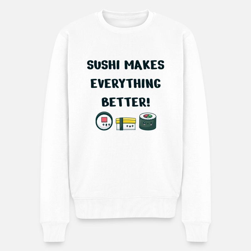 Sushi - Pull Premium bio Homme - blanc