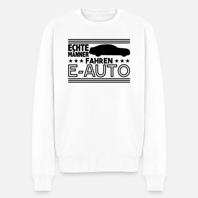 Elektroauto Fan - Männer Premium Bio Pullover - Weiß