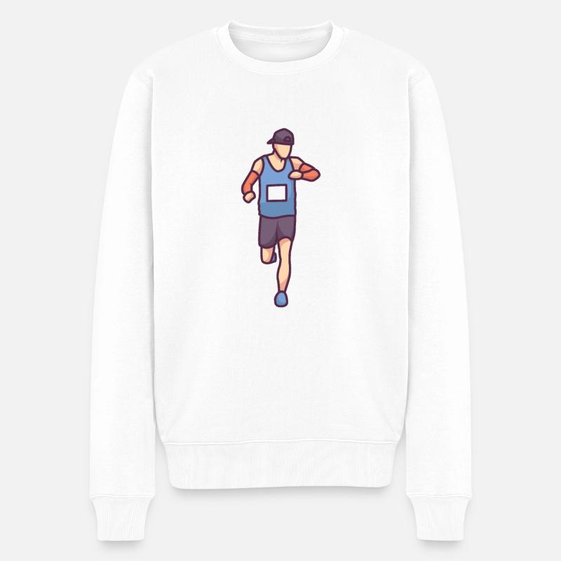 Coureur dans une course. - Pull Premium bio Homme - blanc