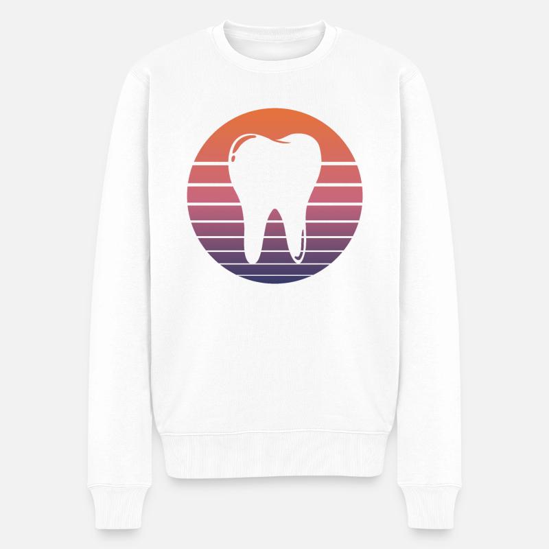 Dentiste dentistes cadeau rétro - Pull Premium bio Homme - blanc