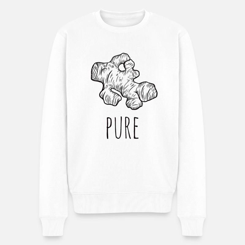 ingwer pur - Männer Premium Bio Pullover - Weiß