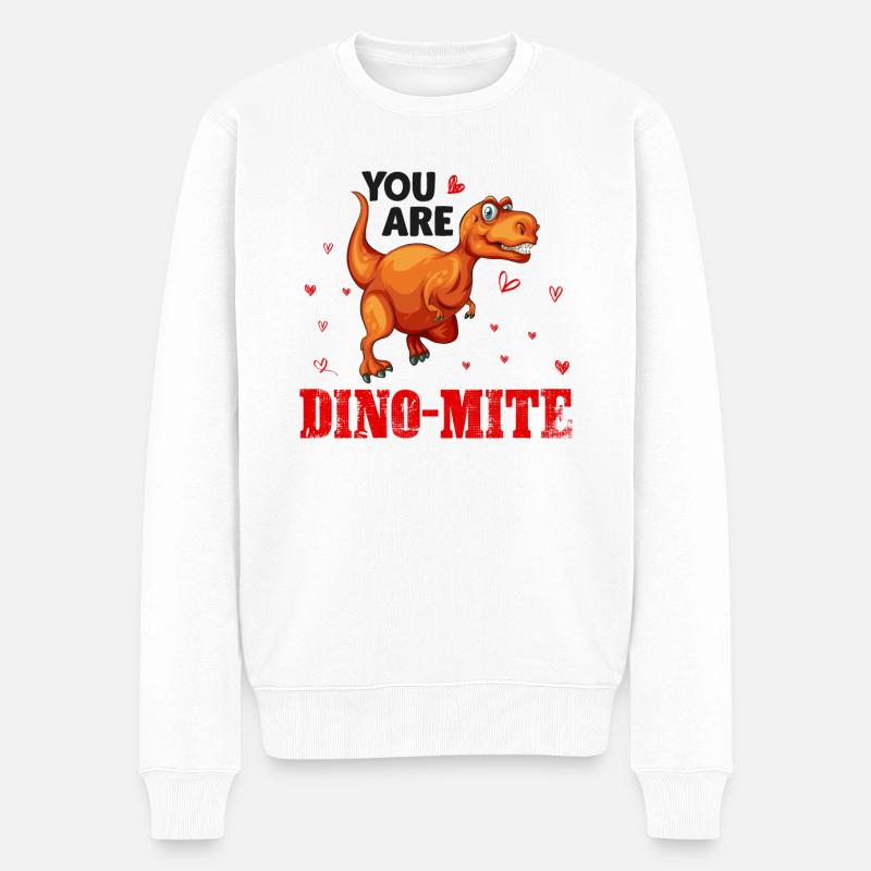 Dino You are Dino-Mite - Männer Premium Bio Pullover - Weiß