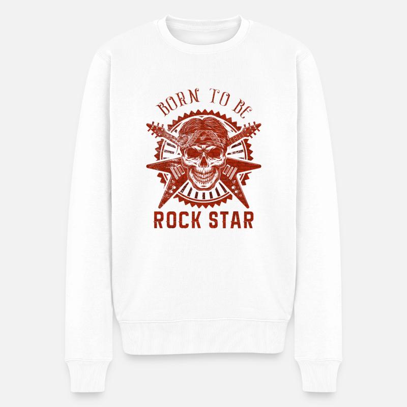 Né pour le rock - Pull Premium bio Homme - blanc