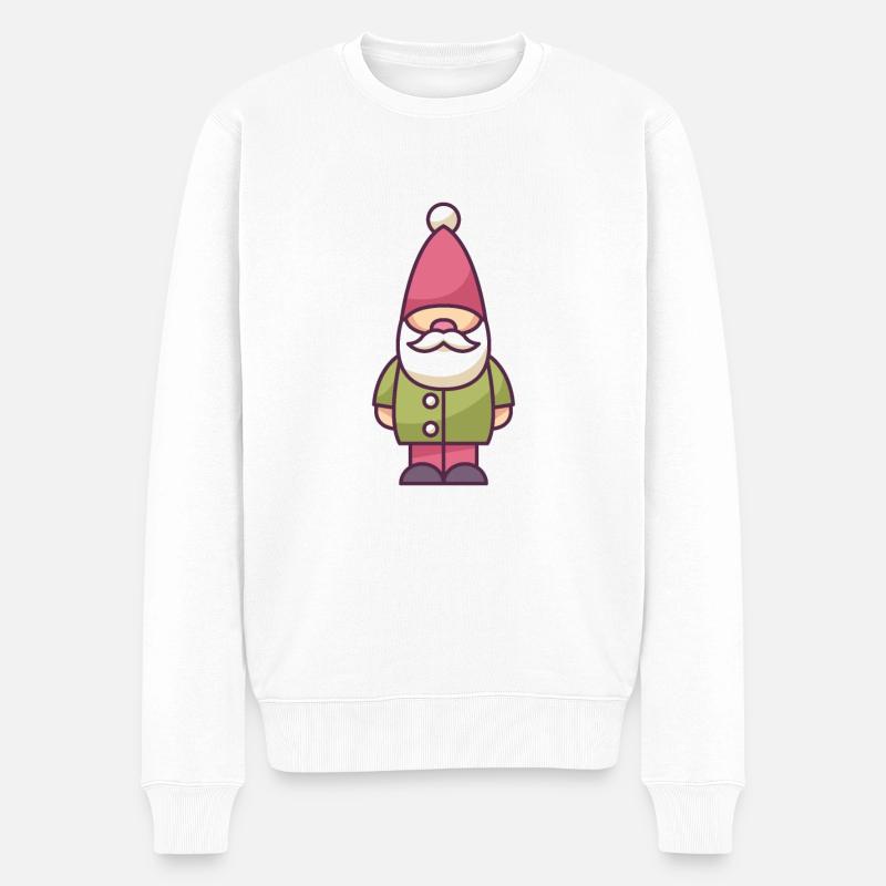 Gartenzwerg - Männer Premium Bio Pullover - Weiß
