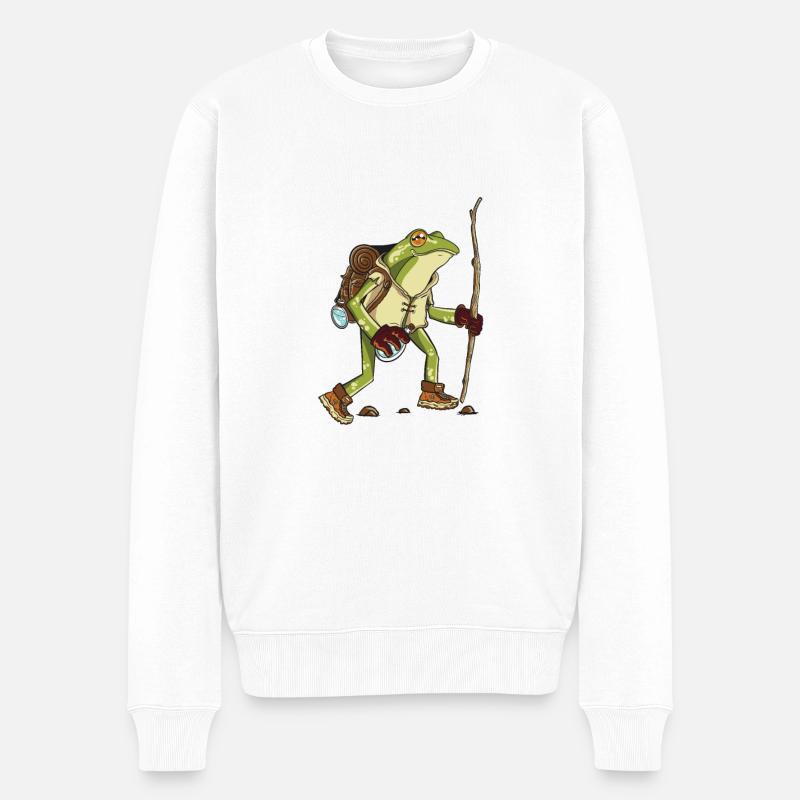 Wanderfrosch - Männer Premium Bio Pullover - Weiß