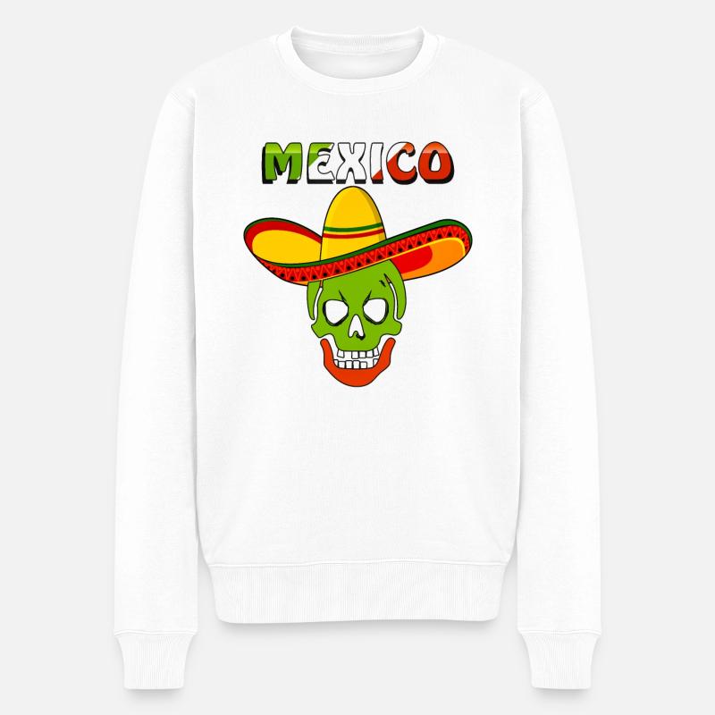 CRÂNE MEXICAIN - Pull Premium bio Homme - blanc
