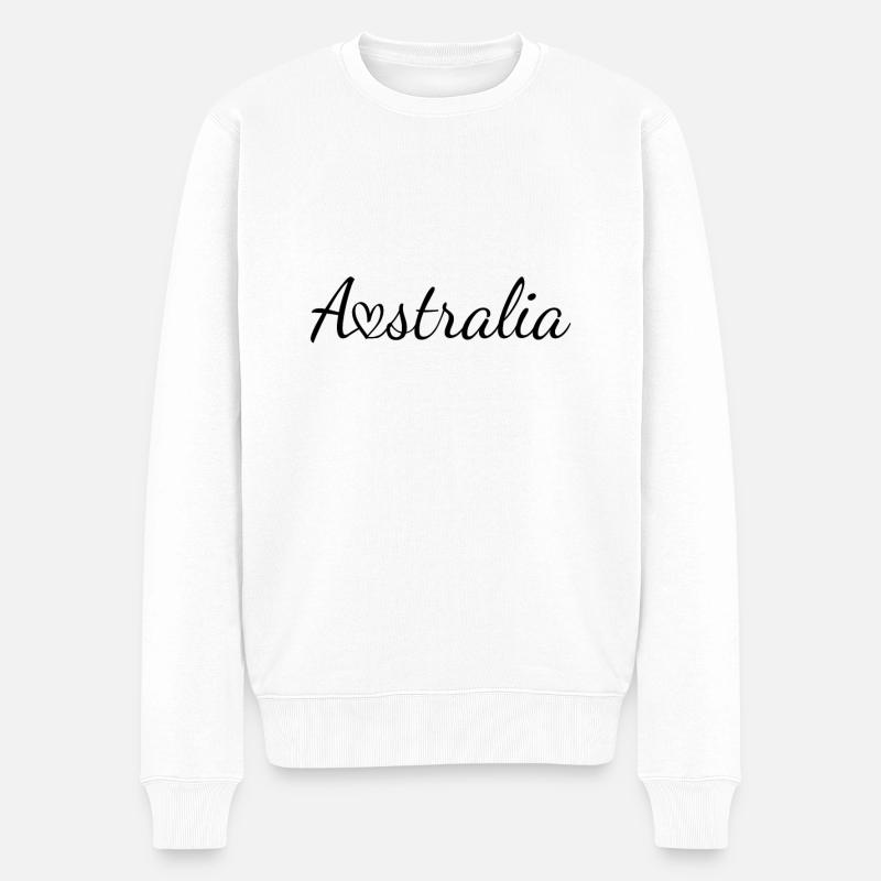 Australien - Männer Premium Bio Pullover - Weiß