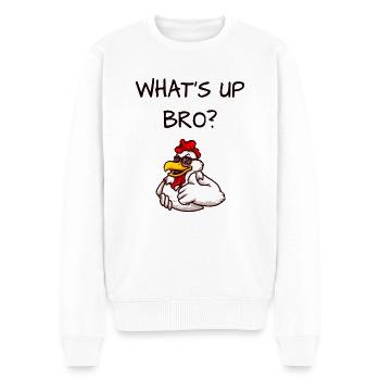 funny hen - Men's Premium Organic Jumper - white - Front - Thijin (182cm)