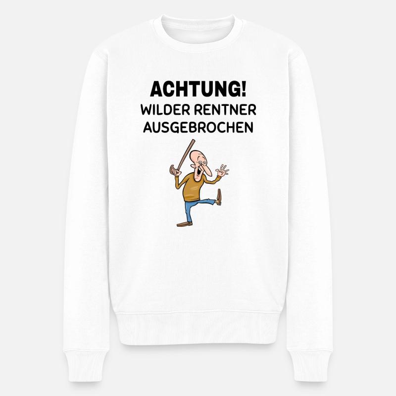 Rentner Spruch - Männer Premium Bio Pullover - Weiß