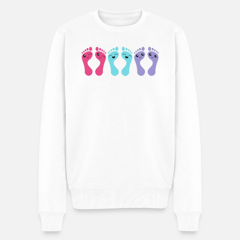 Fußpflege Chiropodie Lustige Füße Geschenk - Männer Premium Bio Pullover - Weiß