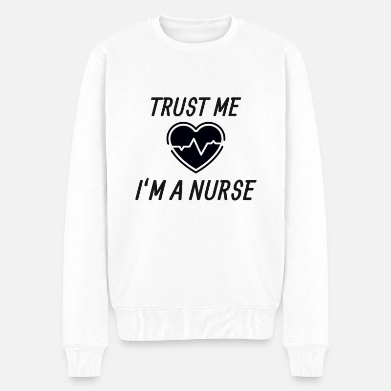 Krankenschwester - Männer Premium Bio Pullover - Weiß