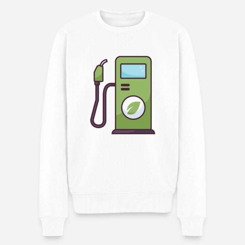 Benzinpumpe - Männer Premium Bio Pullover - Weiß