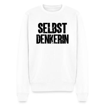 Selbstdenken Selbstdenkerin Aufgewacht Aufwachen - Männer Premium Bio Pullover - Weiß - Vorne - Thijin (182cm)