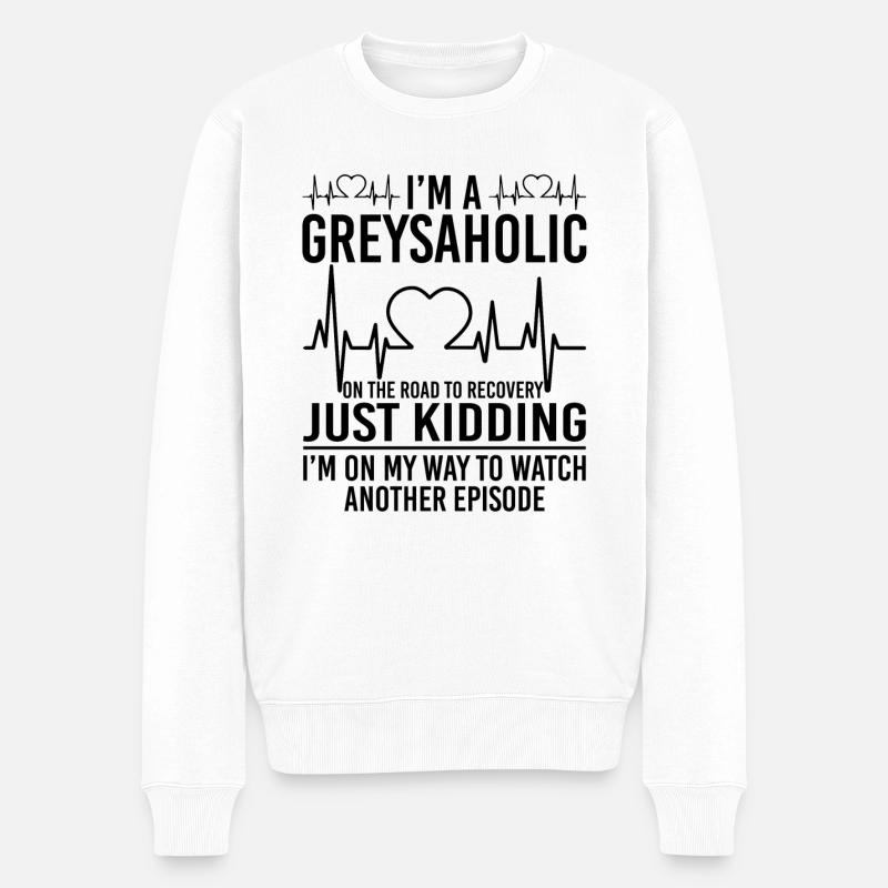 I'm A Greysaholic - Männer Premium Bio Pullover - Weiß