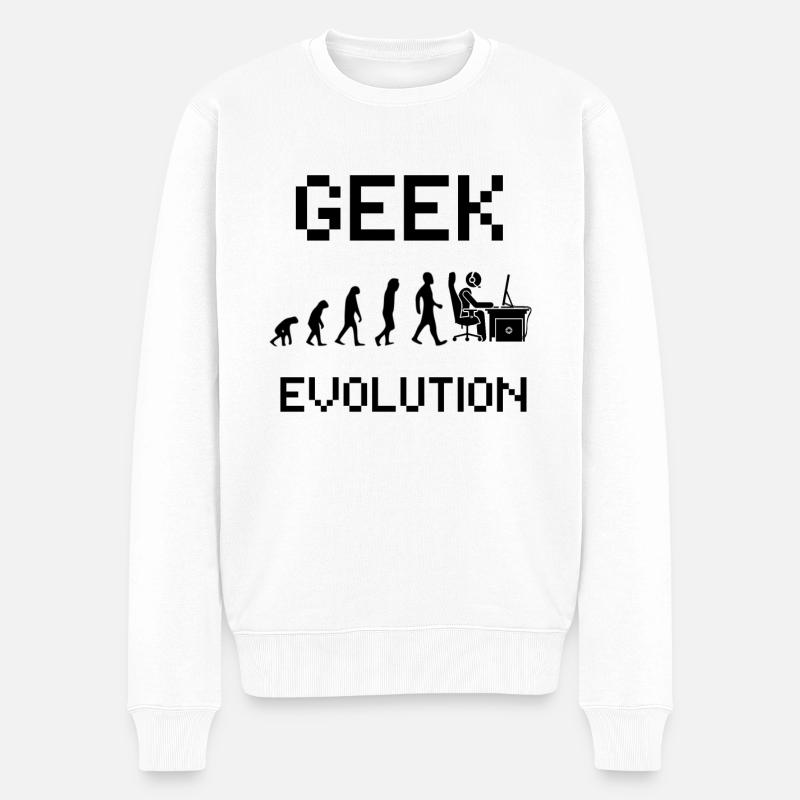 Geek evolution - Gamer evolution - Männer Premium Bio Pullover - Weiß