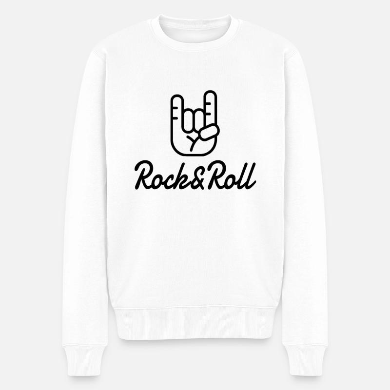 Rock n Roll - Männer Premium Bio Pullover - Weiß