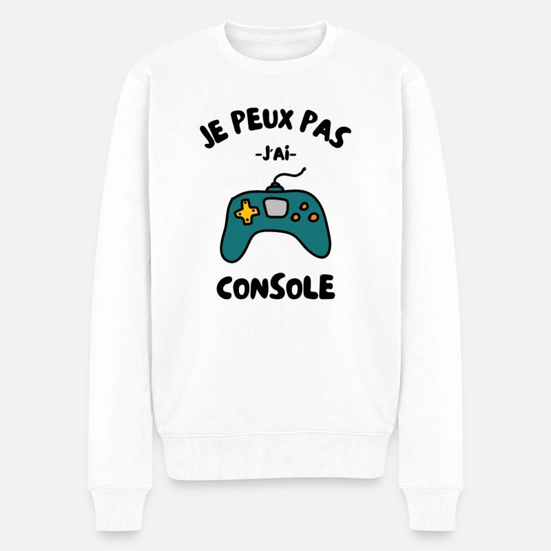 Je peux pas j'ai console - Pull Premium bio Homme - blanc