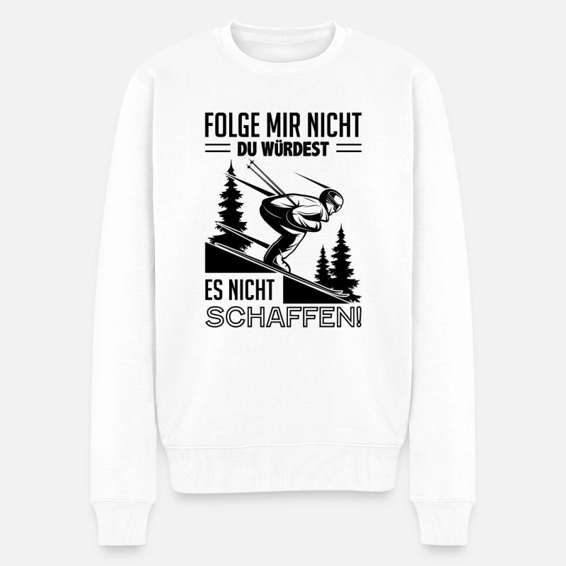 Skifahrer Geschenkidee - Männer Premium Bio Pullover - Weiß