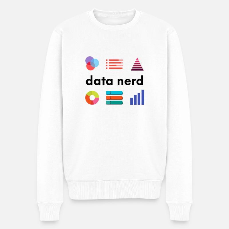 Data Nerd - Data Analyst Data Scientist - Data - Men's Premium Organic Jumper - white