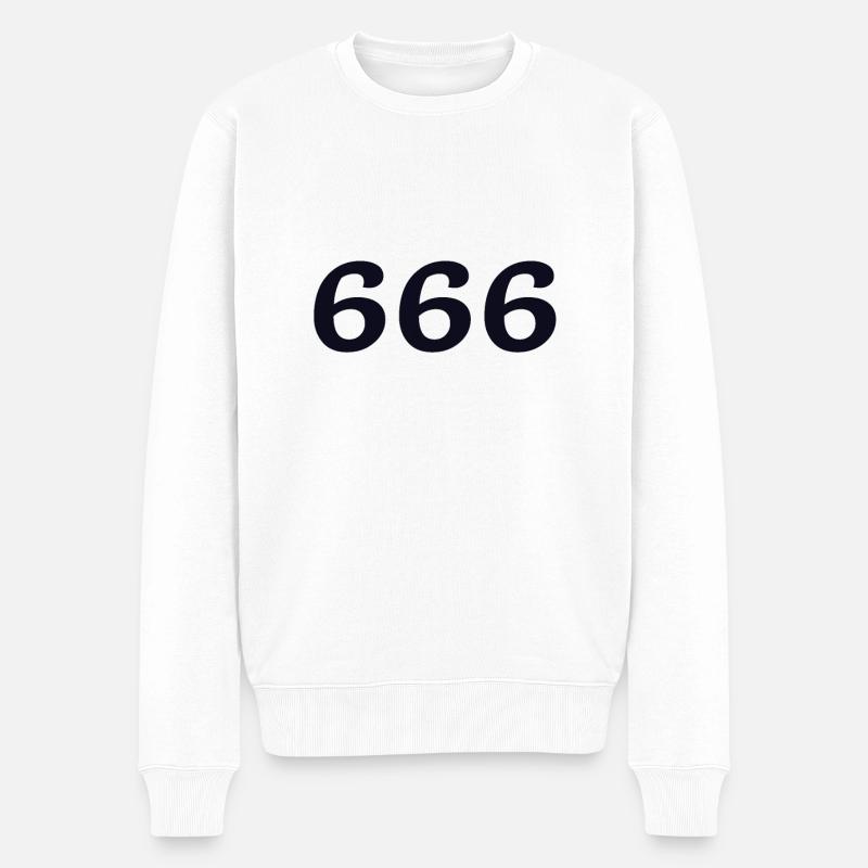666 - Männer Premium Bio Pullover - Weiß