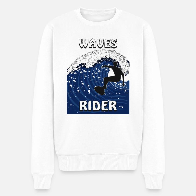 SURF WAVES RIDER - Pull Premium bio Homme - blanc